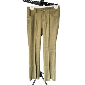 Cabi Pants Womens Size 2 Olive Green Chino Linen Blend Comfortable Everyday